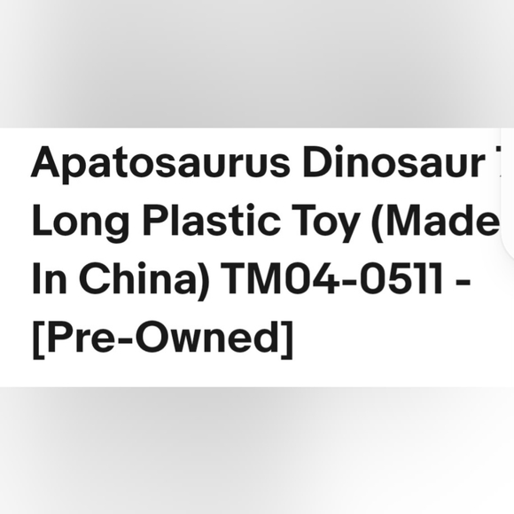Apatosaurus Dinosaur, long plastic toy 7"L. Tan/Black - Picture 7 of 8